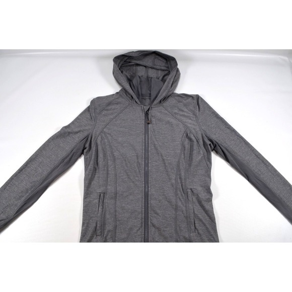 Lululemon Full Zip Lightweight Hoodie Jacket Womens 10 Gray Active Yoga Athletic - Picture 7 of 14